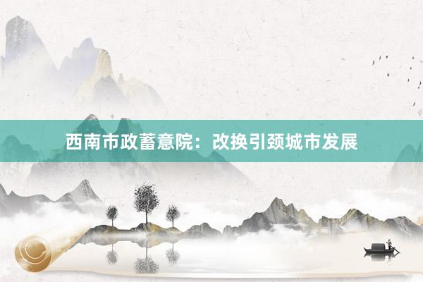 西南市政蓄意院：改换引颈城市发展