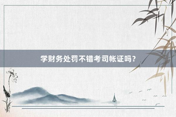 学财务处罚不错考司帐证吗？